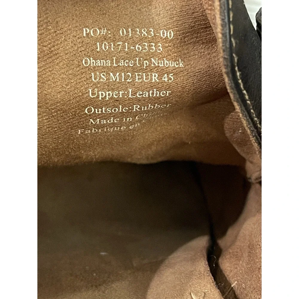 OluKai Ohana Lace Up Nubuck Men 12 Dark Wood‎ Leather Casual Shoes 10171-6333
